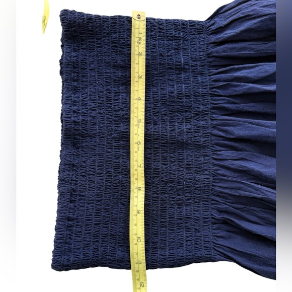 Women’s L Tommy Bahama Strapless Smocked Bodice Maxi Sundress NWT Navy - Picture 7 of 8